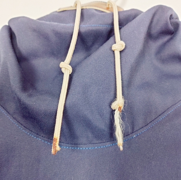 80s Vintage Hiking Jacket Navy Outdooring Coat Canvas Size XL Gorpcore Nautical - Picture 4 of 13